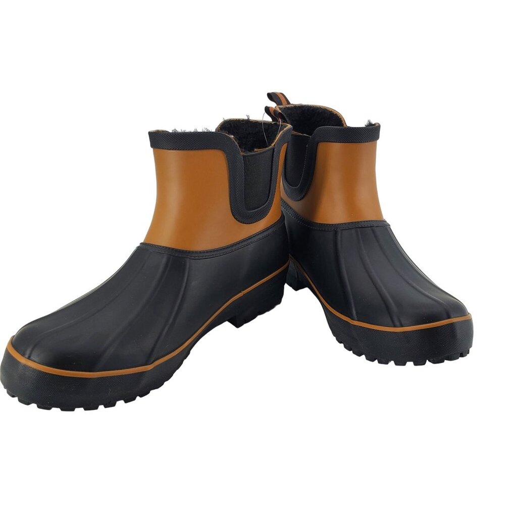 Chooka 8 Rain Boots Chelsea Duck Waterproof Outdoor Faux Fur Rubber Ankle Shoes - Picture 11 of 16